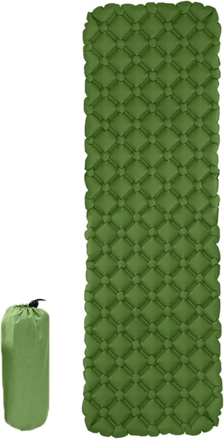 Matelas gonflable camping ELzEy lit pliant vert armée pour randonnée