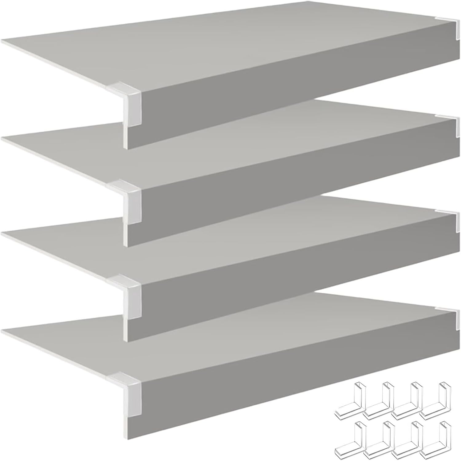 77-Pack Gray PVC Shelf Liners 30x12x2in - Heavy-Duty Covers for Wire Shelving, Ideal for Kitchen, Bathroom, Pantry Storage, Durable Protection for Food & Household Items