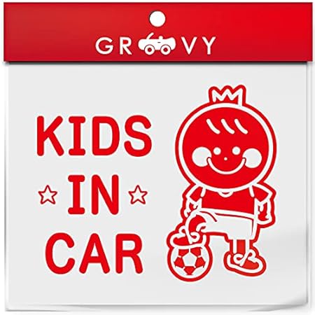 Amazon キッズ イン カー 車 ステッカー サッカー 王冠 フットサル クラブ チーム 子供 乗ってます 可愛い スポーツ Kids In Car ベビー インカー かわいい おしゃれ シール グッズ 防水 エンブレム アクセサリー ブランド 雑貨 14 レッド