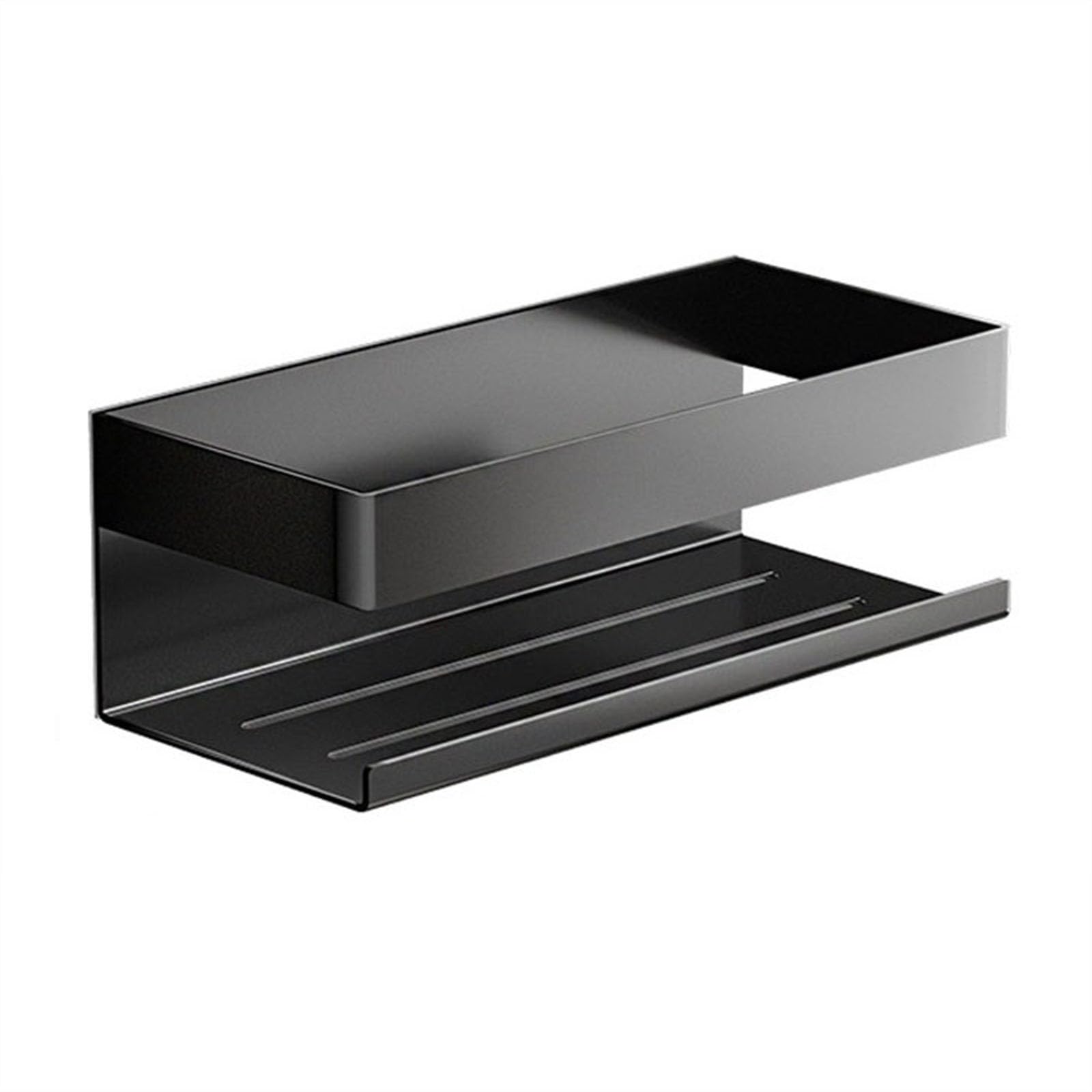 SDGBCXD No-Drill Stainless Steel Shower Caddy, Adhesive Storage Solution for Kitchen & Bathroom Accessories(Black)