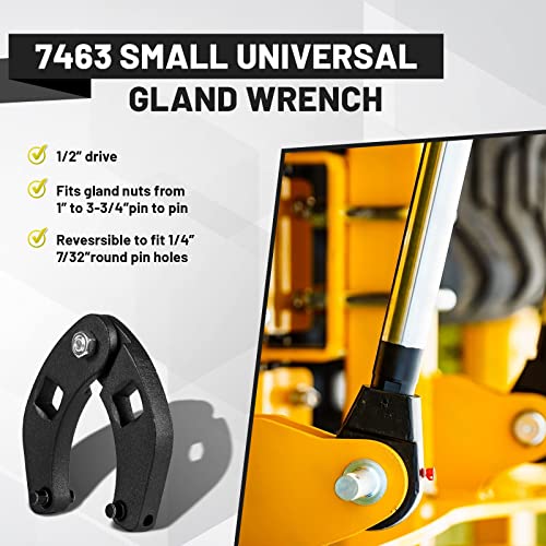 Plobeda 1266 Adjustable Gland Nut Big Wrench & 7463 Universal Hydraulic Cylinder Spanner Small Wrench For Most Farm & Construction Equipment (Set Of 2) #TOP2