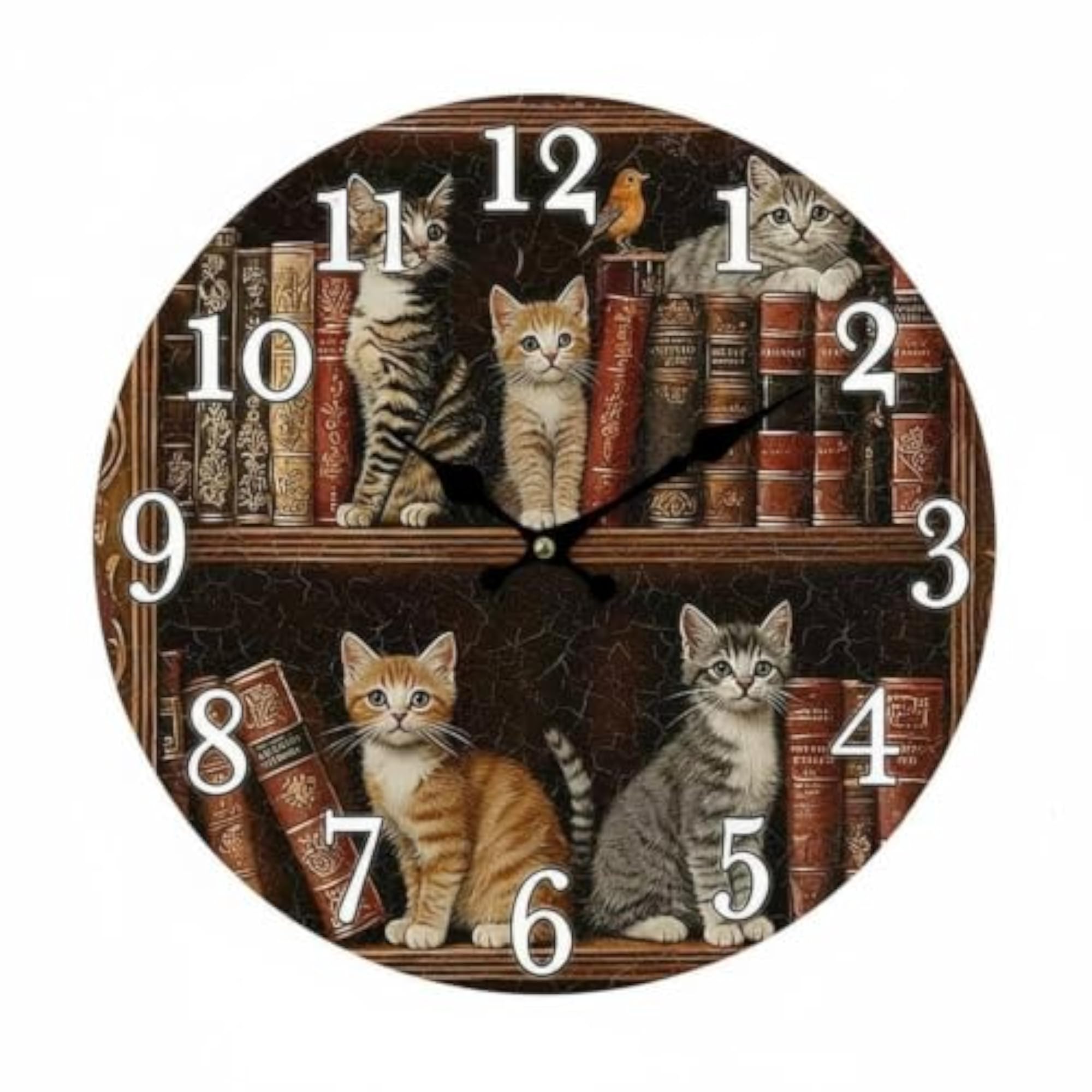 Cat Print Wall Clock, Creative Home Decor