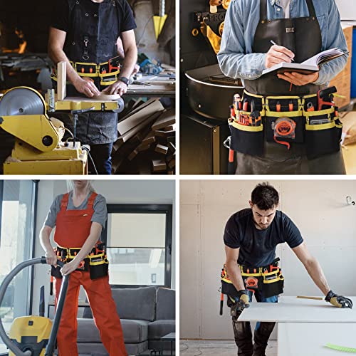 Lotkey Tool Belt, 13 Pockets Tool Belts For Men Including Steel Hammer Loops Measuring Tape Holder Tool Pouch Adjustable Up To 47" For Woodworker, Electrician, Construction, Diyers #TOP5