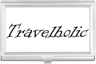 Stylish Word Travelholic Business Card Holder Case Pocket Box Wallet