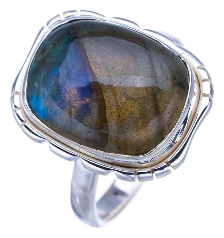 Bague en labradorite naturelle et argent 925 fait main StarGems