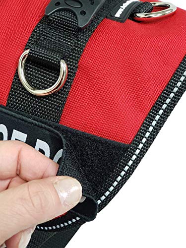 Activedogs Air-Tech Cordura Working Dog Vest Harness, Large Girth 25"-35" W/Handle, Ada Cards + Reflective Service Dog Patches - Red #TOP5