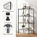 DUMOS 4-Tier Metal Wire Storage Shelves, Adjustable Standing Storage Rack Shelf, Heavy Duty Steel Shelving Unit Organizers for Kitchen Bathroom Pantry Garage, 23.3