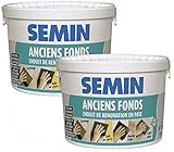 Fabriqué en France Enduit de Rénovation Anciens Fonds Semin, Supports Irréguliers Spécial Toile de Verre, Carrelage, Intérieur/Extérieur, Seau de 5 kg (Lot de 2)