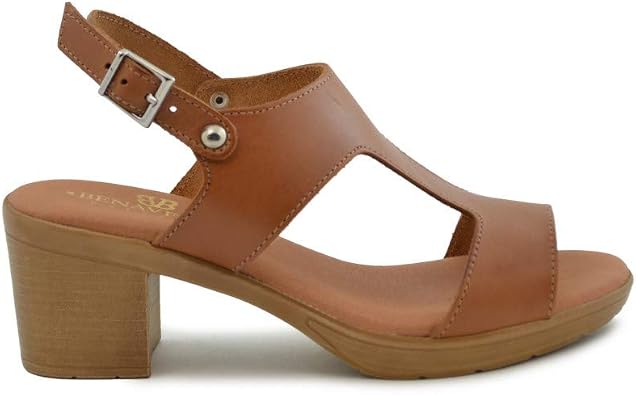 Sandalia Piel tacón bajo Plantilla Gel Roble : Amazon.es: Zapatos y  complementos