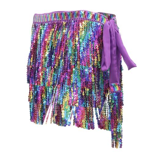 Jupe à paillettes pour femmes style crayon avec sequins multicolores de spectacle