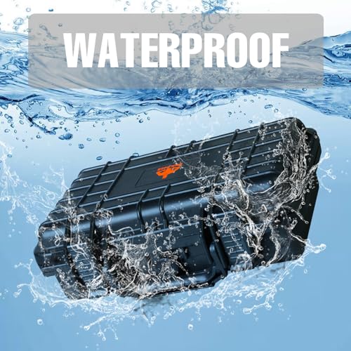 Image of Jack Boss 11.3x 7x 2.3 Inch Hard Case, Portable Weather Waterproof Protective Camera Case with Customizable Foam, Fit Use of Drones, Camera, Equipments, Black