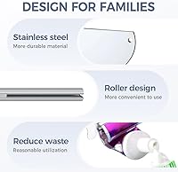 Vista 2 de Exprimidor de pasta de dientes, exprimidor de tubo de metal en acero inoxidable, rodillo de pasta de dientes, escurridor de tubo para pintura