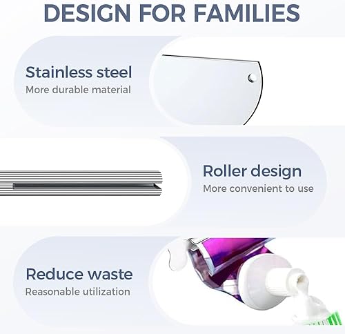 Miniatura 2 de Exprimidor de pasta de dientes, llave exprimidora de tubo de metal de acero inoxidable para pasta de dientes, escurridor de tubo para pintura,