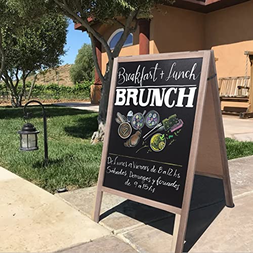 Teakmama Chalkboard, 39.7" X 21.8" Chalkboard Sign Sandwich Board Wooden Chalkboard Signs A-Frame Chalkboard Display For Wedding Double-Sided Sidewalk Sign #TOP4