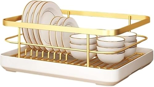 AZIEBAY キッチン食器トレー 横置き式おしゃれシンプルデザイン コンパクト 一人暮らし用 新生活キッチン整理 食器置き台機能