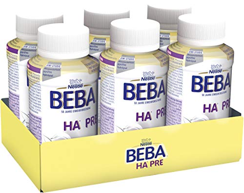 Nestlé BEBA PRO HA PRE Hypoallergene Säuglings-Anfangsnahrung, trinkfertig von Geburt an, 6x200 ml