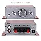 SUNGOOYUE Auto Auto Verstärker, DC 12V 2A Aluminiumlegierung Hochleistungs HiFi Audio Musik CD DVD MP3 FM Player Auto Lautsprecher (Rot)