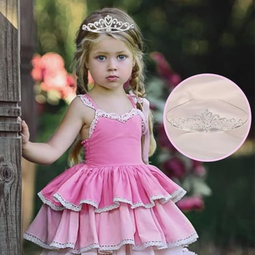 Naturahand 6 Pieces Silver Metal Tiara Crown Headbands with Decorative Dazzling Rhinestone Wedding Prom Birthday Party Princess Headpieces for Brides Bridesmaids Women Girls Teens Kids
