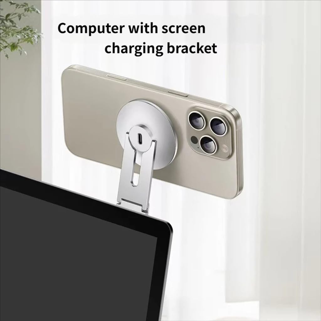 1 juego de soporte de metal giratorio de 360 grados para teléfono, base de carga plegable con cable para visión multiángulo