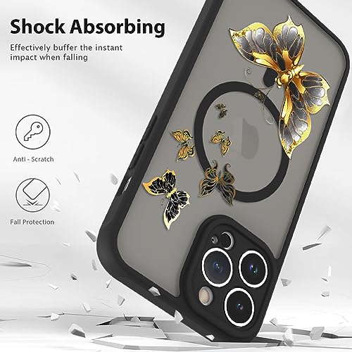 image for OOK Magnetic Case for iPhone 14 Pro Max Cases Black Butterfly Cute Com