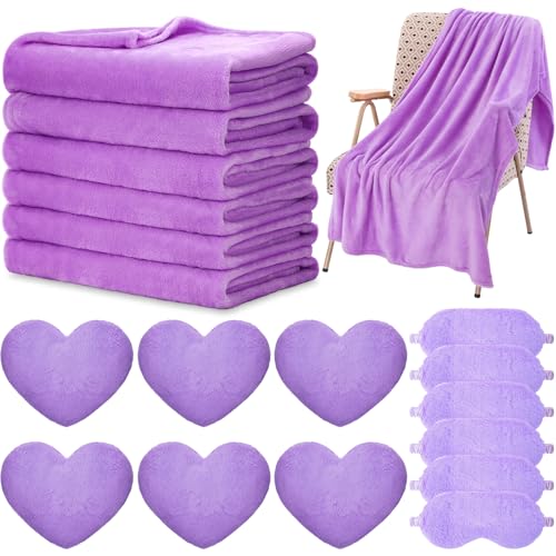 18 Pcs Kids Sleepover Party Supplies for Girl, Purple, 12 x 11 Inch