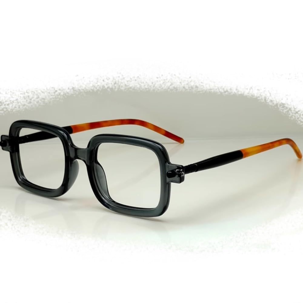 Nilza Men's Black Square Reading Glasses For Wo Eyeglasses Retro Readers Anti Eyestrain Eyewear Glasses For Reading (Color : Size : +1.5)
