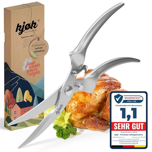 kjøk Premium Forbice da Cucina per pollame in acciaio inox - Forbice multiuso perfetta come forbice da trancio per pollo, oca o anatra, l’alleato ideale per ogni Chef in cucina