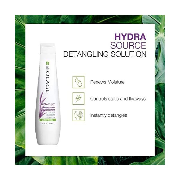 Biolage Hydra Source Detangling Solution | Detangles & Controls Static For Less Frizz & Fly-Aways | Renews Moisture | Paraben-Free | For Dry Hair | Vegan | Cruelty Free | 13.5 Fl. Oz