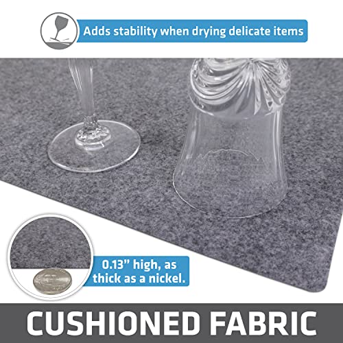 Drymate Premium Luxury Shelf & Drawer Liner, Thick Cushioned Fabric, Non-Adhesive, Absorbent, Waterproof, Slip-Resistant, Liners For Kitchen Cabinets, Cupboards (Usa Made)(12”X59”)(2-Pack)(Light Grey) #TOP4