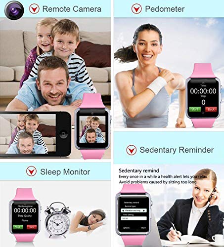 Amazqi Smart Watch with SD Card Pedometer Call Text Notification Music Player Camera Compatible for Android Samsung Huawei and iPhone (Partial Functions) for Women - Thumbnail 5