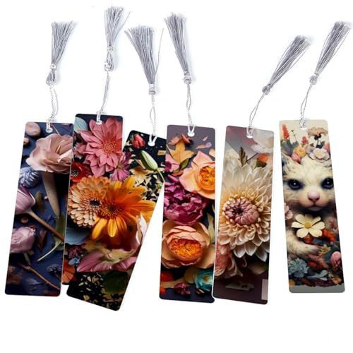 Marque-pages exquis avec pompons à motif floral idée cadeau idéal