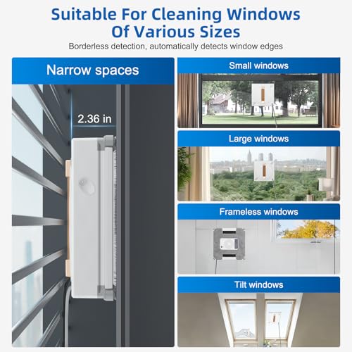 Window cleaning robot in use