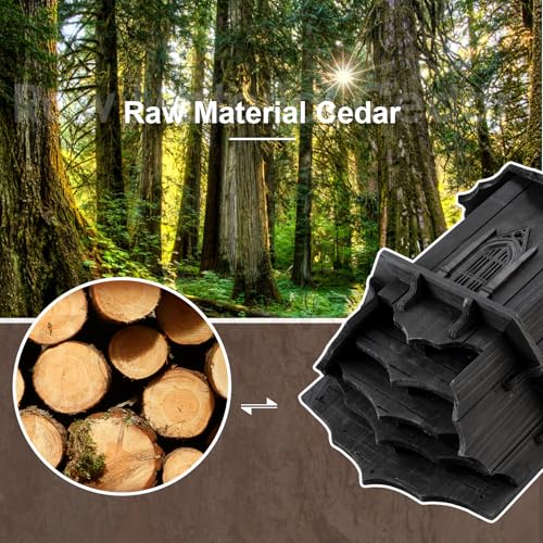 VIREESR Extra Large Wooden Castle Bat Houses for Outside Bat Box for Outdoors - Four Chamber Box Perfectly Designed to Attract Bats - Durable and Easy to Hang(Bat House Ⅰ XL Black) by VIREESR - Image 6