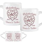 ✅ PERSONALISIERUNG: Mit zwei Namen und Jahreszahlen Deiner Wahl machen wir das Becher Set zu einem ganz persönlichen Geschenk zum Hochzeitstag.