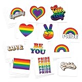 Calitoos Pride Temporary Tattoos/Rainbow Designs/Support your LGBTQ Community/MADE in USA (Retro Pride 48pk)