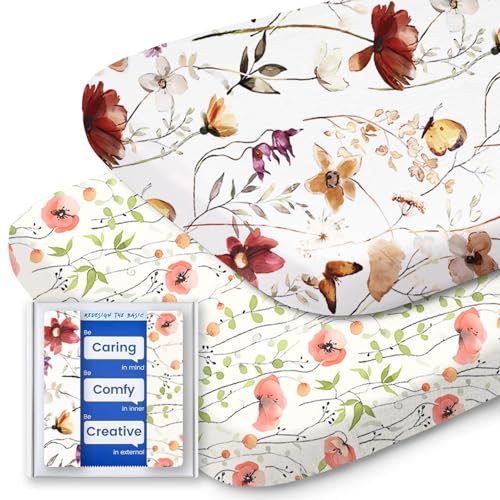 Image of Bassinet Sheets for Baby Boy Girl, TotBasic Buttery Soft Universal Bassinet Fitted Sheet, Compatible with Halo, Mika Micky, Baby Delight, Dream On Me, Maxi COSI & More Bassinet Mattress