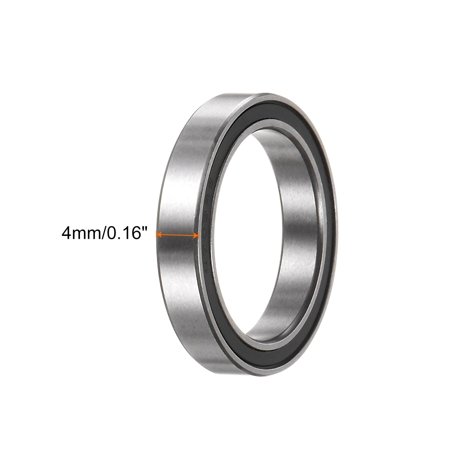 sourcing map 4 szt. łożyska zwykłe 6703-2RS, 17 x 23 x 4mm Z2 podwójnie gumowane łożyska ze stali chromowo-niklowej, czarne