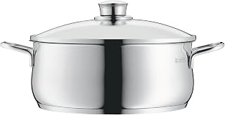 WMF Diadem Plus Kochtopf 16 cm klein, Glasdeckel, Topf 16cm, Bratentopf Induktion 1,5l, kleiner Topf Cromargan Edelstahl poliert, Nudeltopf, unbeschichtet
