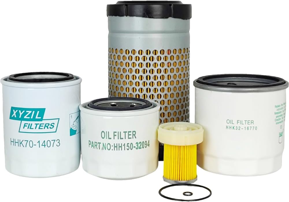 Maintenance Filter Kit 77700-05389 Compatible with Kubota RTV-X1140W RTV-X1140R RTV-X1100CW RTV-X1100CR RTV-X1120DW RTV-X1120DR RTV-X1120DG2 RTV-X1120DGW2 RTV-X1120DGR2 UTV Oil Air Fuel