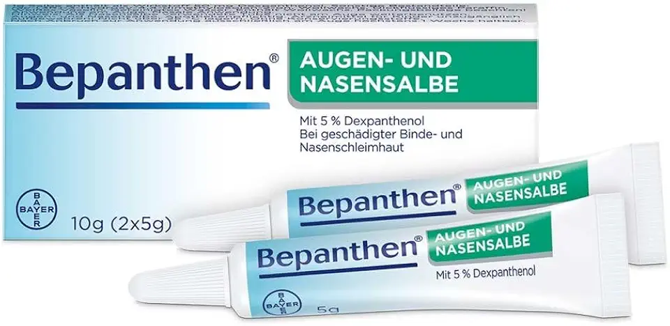 Bepanthen Augen- und Nasensalbe | Wunden in der Nase | sehr trockne Augen und Hornhautverletzungen | Nr. 1 bei Wundheilung | 10g