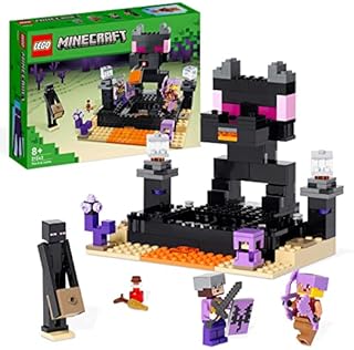 LEGO 21242 Minecraft Arena Endu, Zestaw Bitewny Gracz Kontra Gracz z Modelem Smoka Kresu i Figurką Endermana, Zabawka Akcji dla Dzieci od 8 Lat