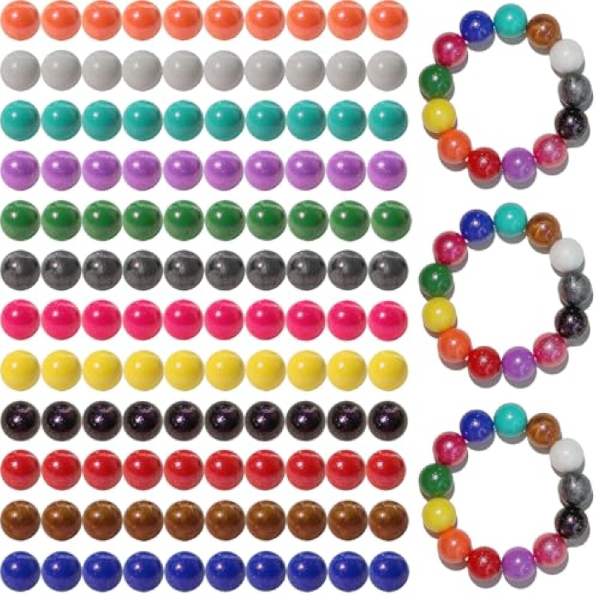 120pcs 15mm Bulk Silicone Beads for Keychain Making