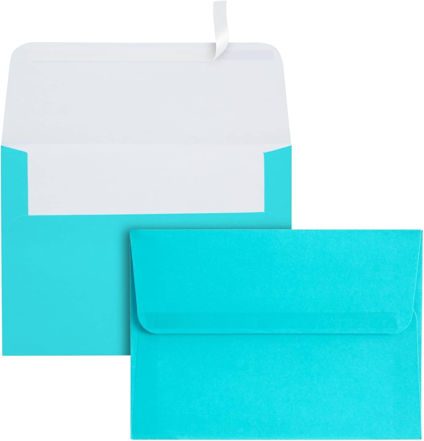 100 Pack Colored 5x7 Mailing Envelopes, A7 Size for Invitations, Greeting Cards, Peel and Stick Seal, Square Flap (7 Colors)