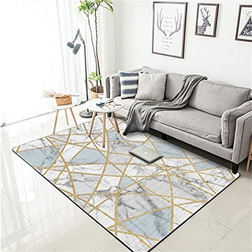 Tapis de sol salon moderne doré lavable et isolant pour décoration intérieure