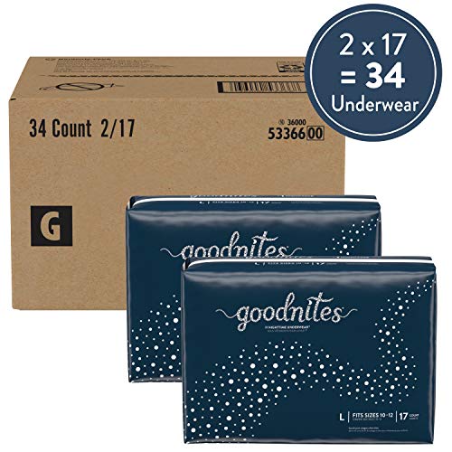 Goodnites Nighttime Bedwetting Underwear, Boys' L (68-95 Lb.), 34Ct, Fsa/Hsa-Eligible #TOP1