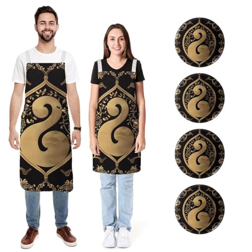 Tablier cuisine homme femme Bagua imperméable lot de 2 tabliers avec 2 poches