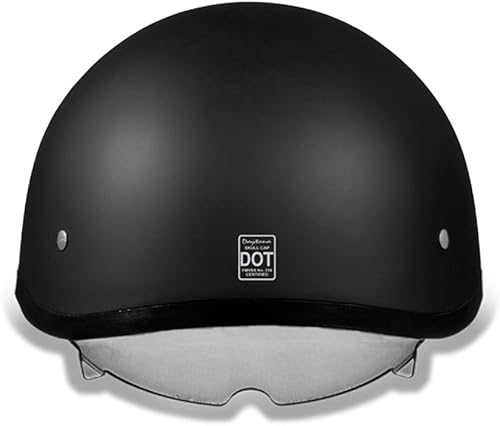 Miniatura 3 de Daytona Helmets Casco de media calavera con capucha para motocicleta con protector interno incorporado, aprobado por DOT, ligero, cómodo y