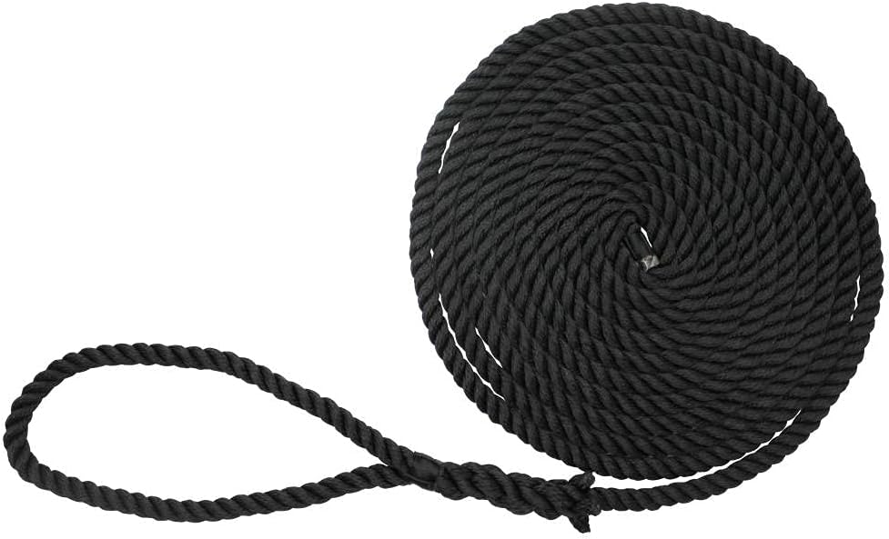 Extreme Max 3006.2876 BoatTector Twisted Nylon Dock Line - 3/4" x 50', Black