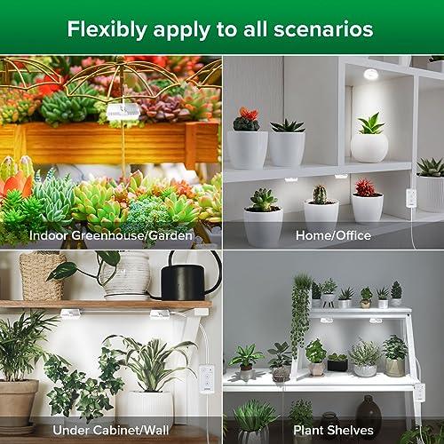SANSI Pflanzenlampe LED Vollspektrum, 10W 2-Kopf Klebende Grow Lampe – Ansicht 8