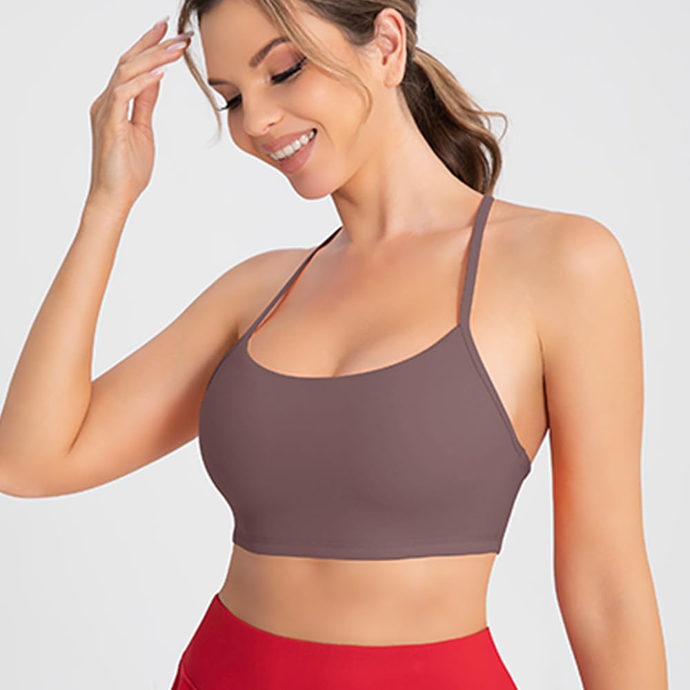 Women's Sports Bra, Medium Support, Padded Wireless Yoga Crop Top, Breathable Workout Top for Fitness, Running - Image 3